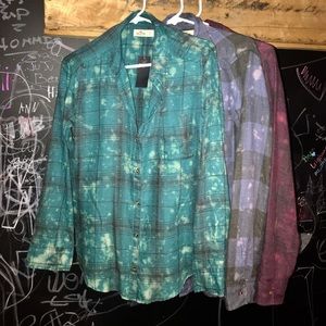 3 Hollister size S flannel button up.